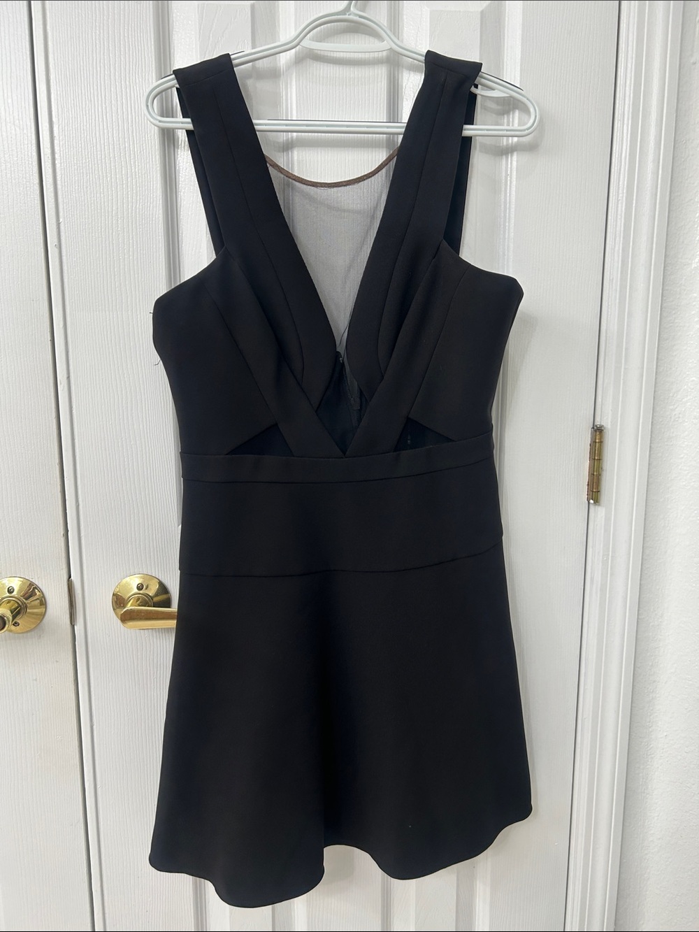 BCBGMaxAzria Black V-Neck Sleeveless Mini Dress